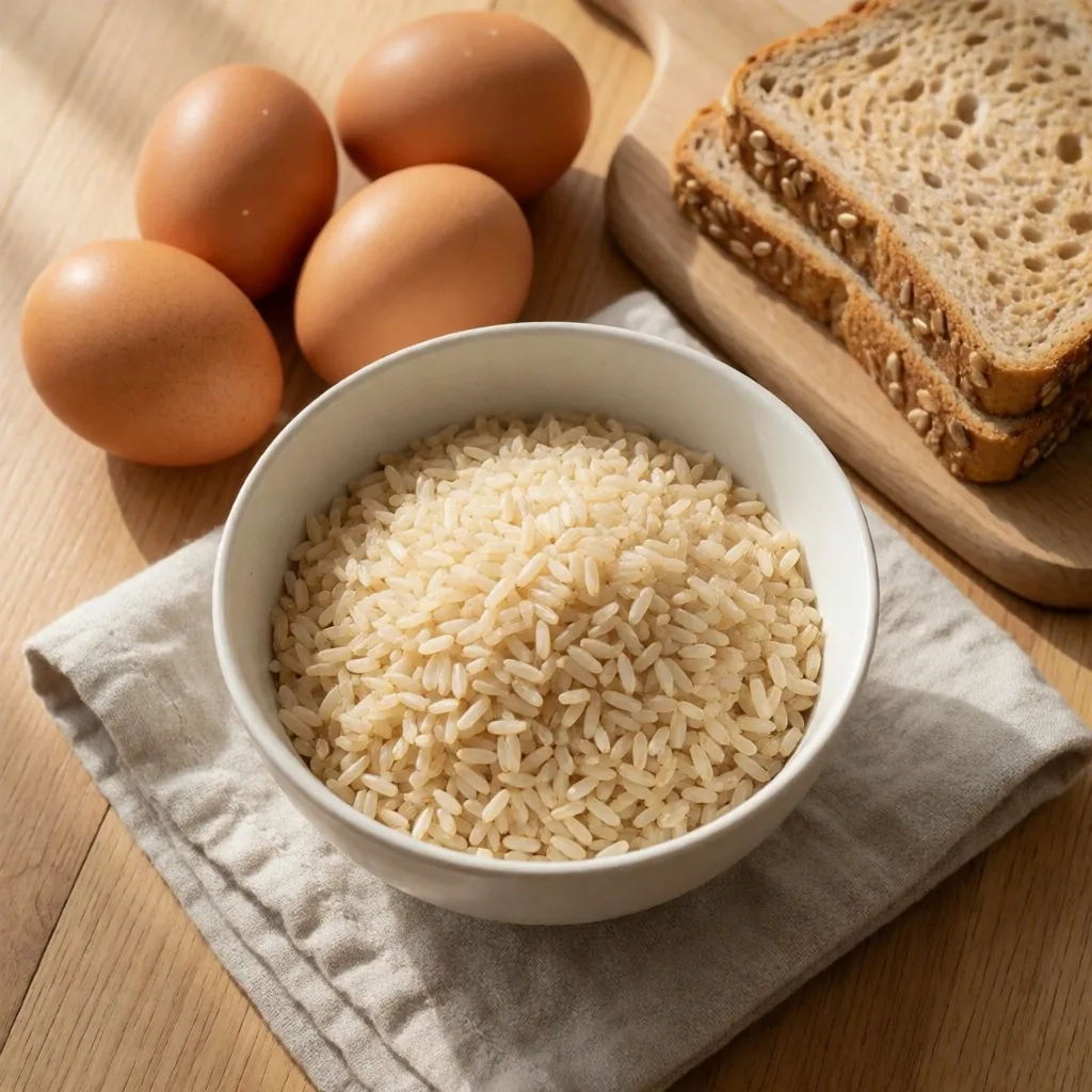B-vitamin foods: whole grains and eggs