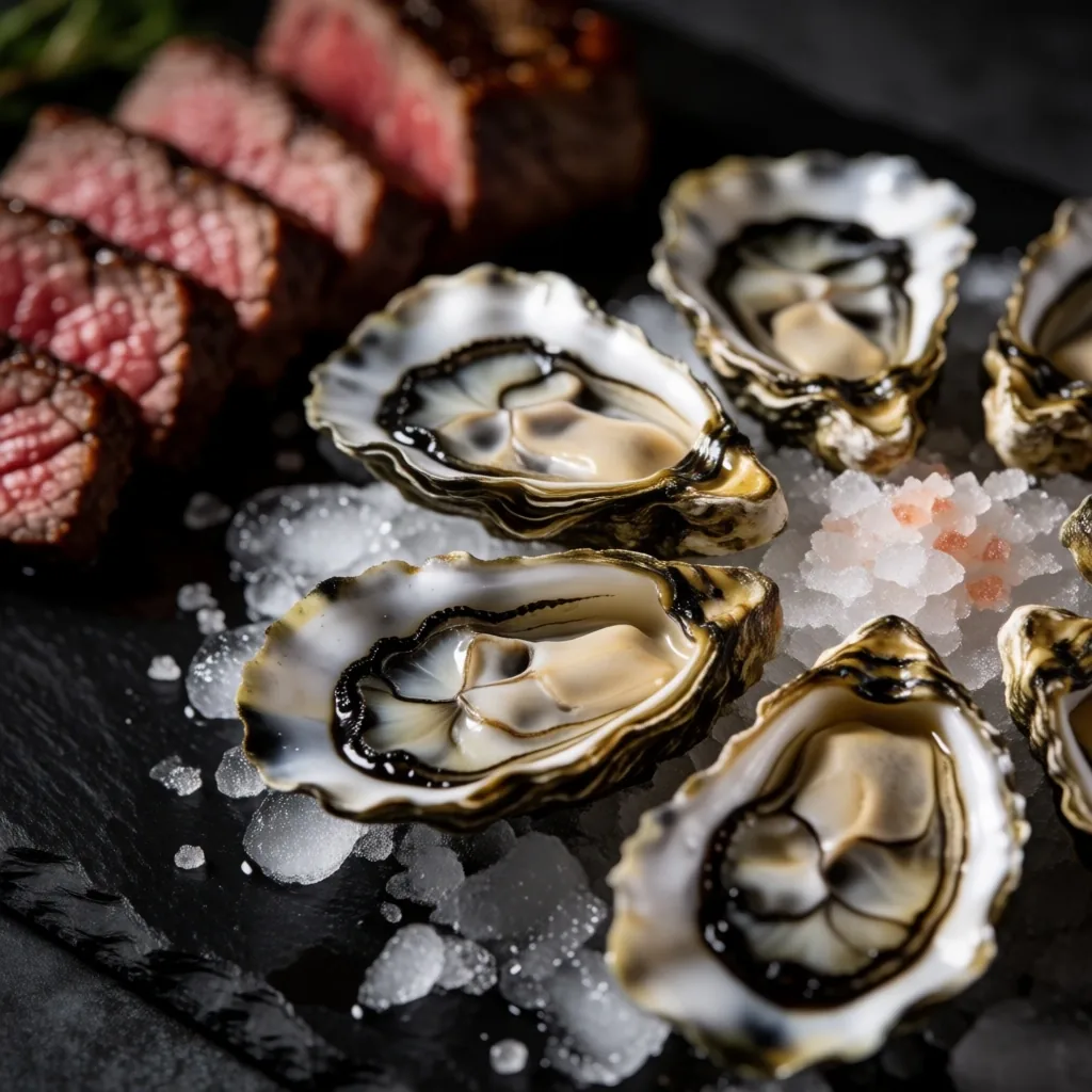 Zinc-rich foods: oysters and lean beef